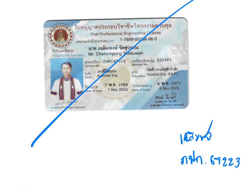 ใบอนุญาตประกอบวิชาชีพวิศวกรรมควบคุม นายเฉลิมพงษ์ วัดสุวรรณ